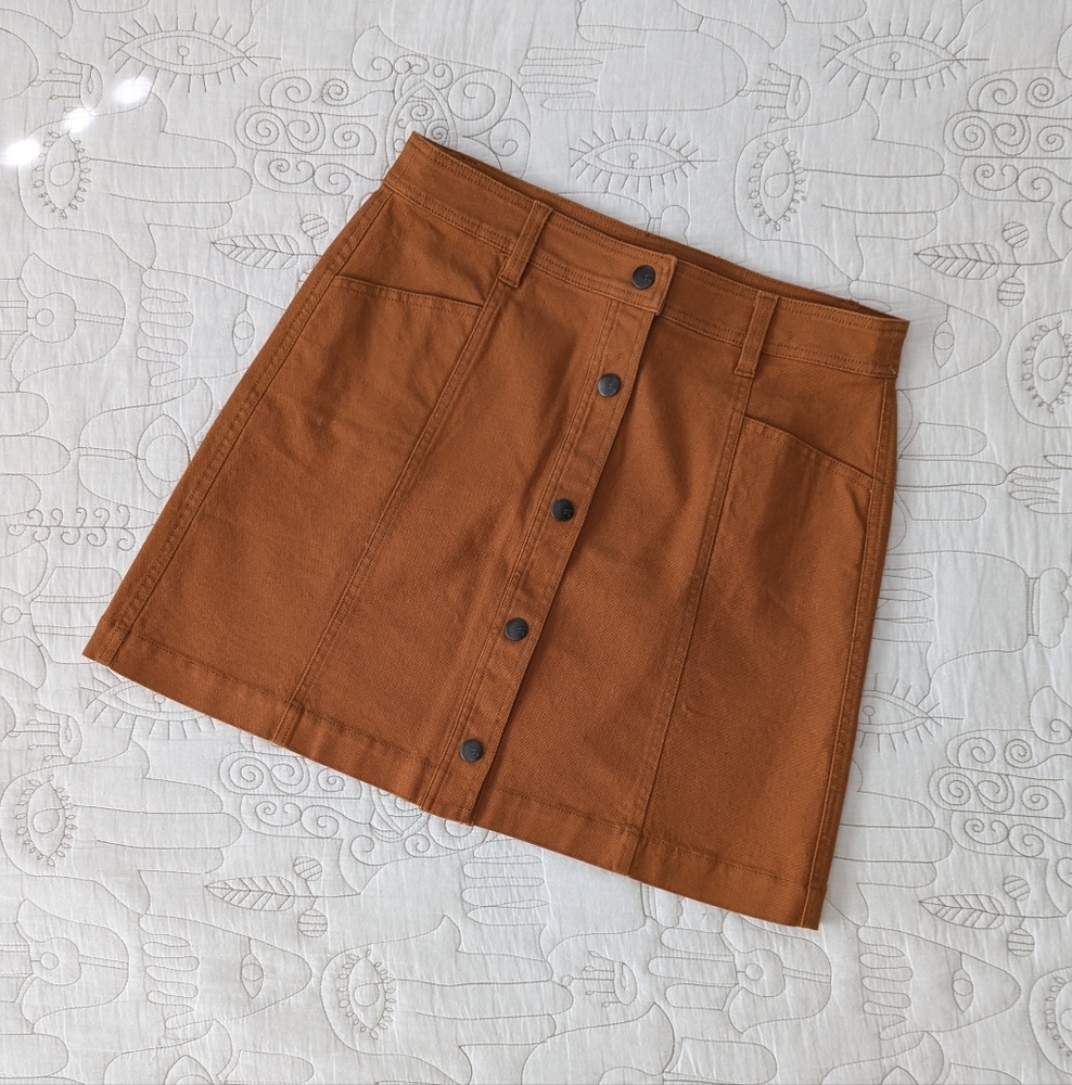 Madewell Button-Front Pumpkin Skirt